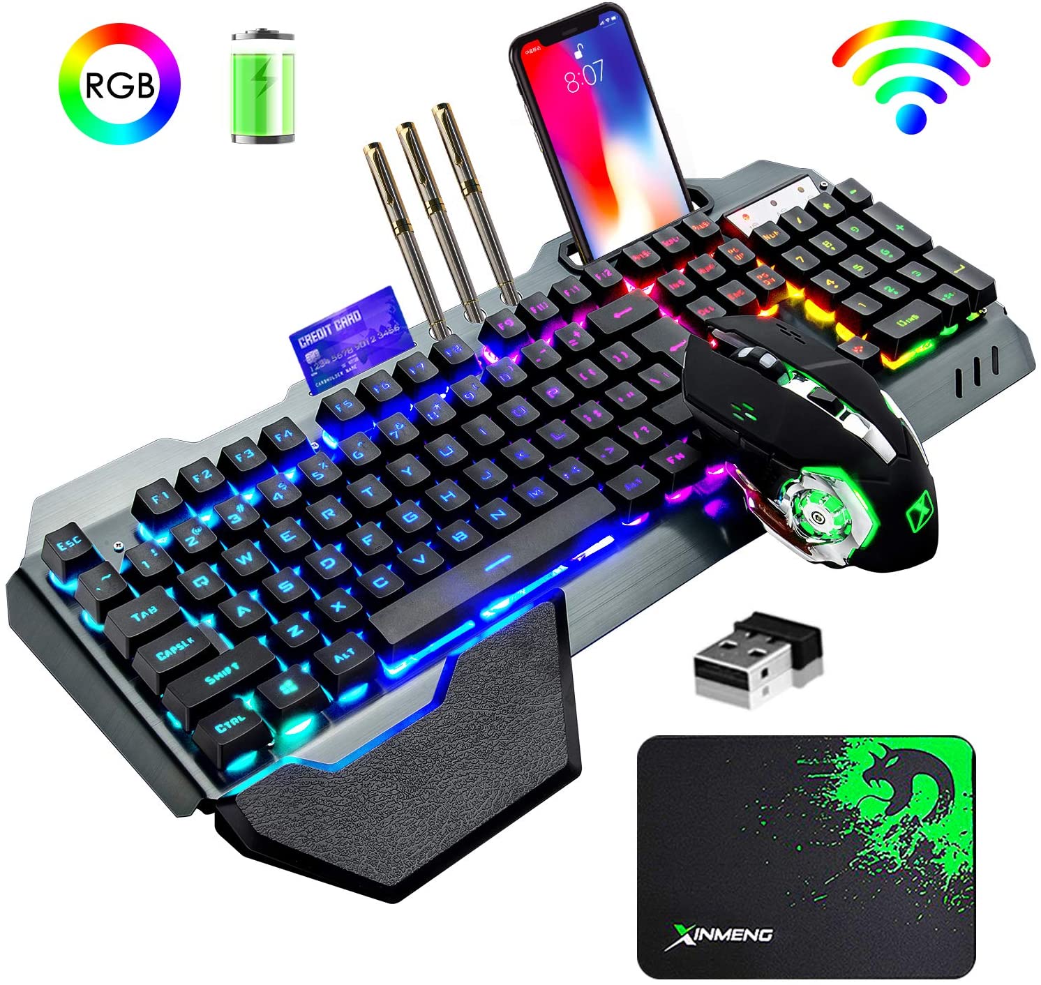 Gaming Keyboard And Mouse Combo - مجموعة لوحة مفاتيح وماوس لاسلكية للألعاب
