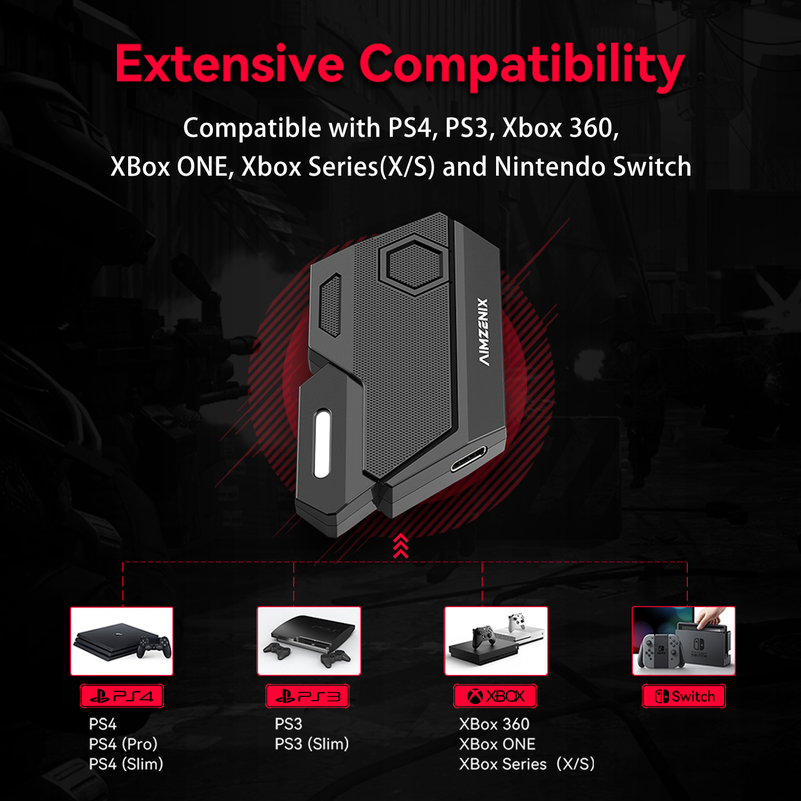 محول ألعاب الكونسول، محول لوحة - مراجعة Gaming Keyboard And Mouse For Xbox وسعره