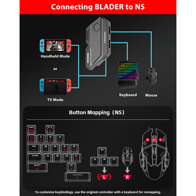 محول ألعاب الكونسول، محول لوحة - مراجعة Gaming Keyboard And Mouse For Xbox وسعره