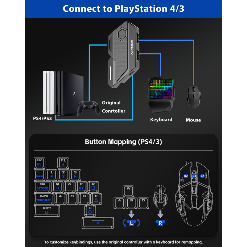 محول ألعاب الكونسول، محول لوحة - مراجعة Gaming Keyboard And Mouse For Xbox وسعره