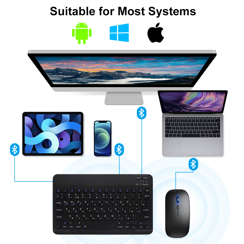 لوحة مفاتيح وماوس بلوتوث لأجهز - مراجعة Gaming Keyboard Mechanical Wireless وسعره