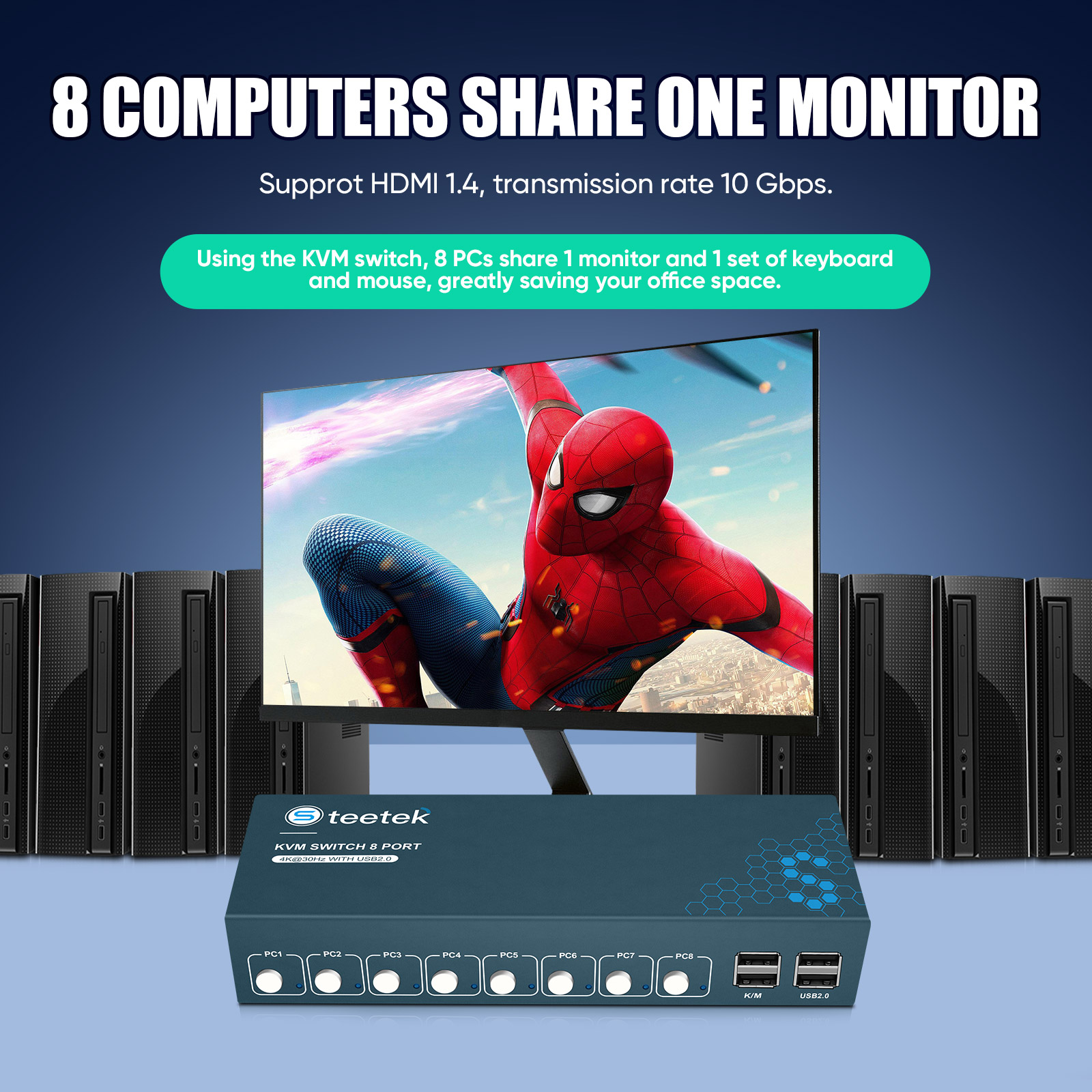 محول KVM بـ 8 منافذ HDMI، محول - مراجعة Gaming Keyboard And Mouse For Xbox وسعره