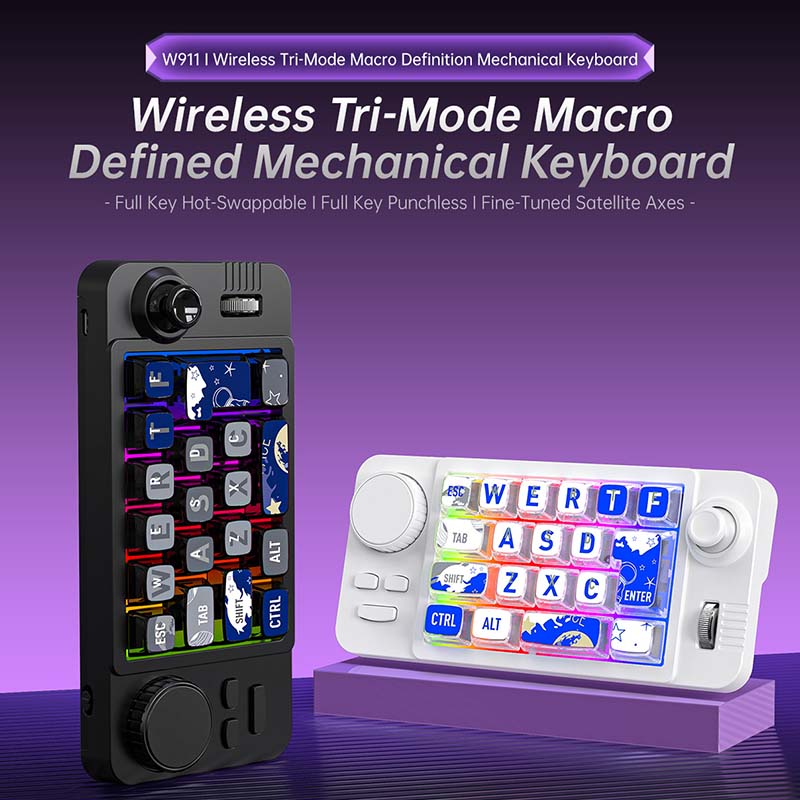 لوحة مفاتيح ألعاب W911 لاسلكية - مراجعة Gaming Keyboard Mechanical Wireless وسعره