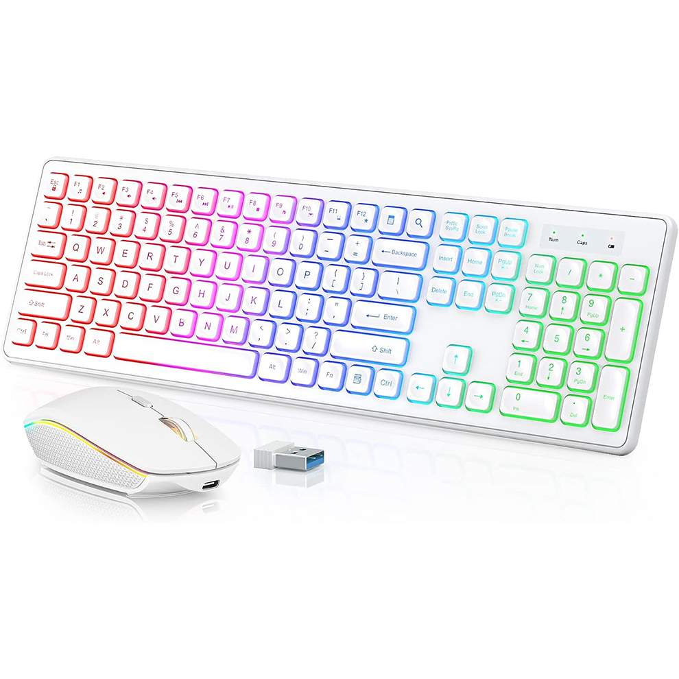 لوحة مفاتيح وماوس لاسلكية بإضا - مراجعة Gaming Keyboard Mechanical Wireless وسعره